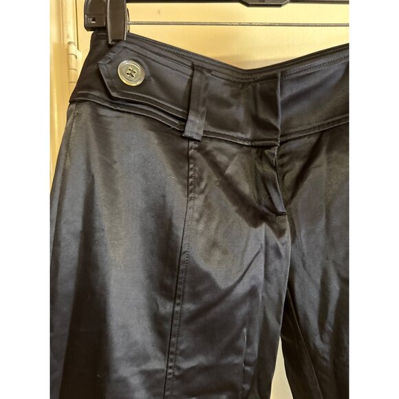Vintage Cache Black Solid Capri Pants Size 6 Made In USA With Button Detailing & - Picture 2 of 7